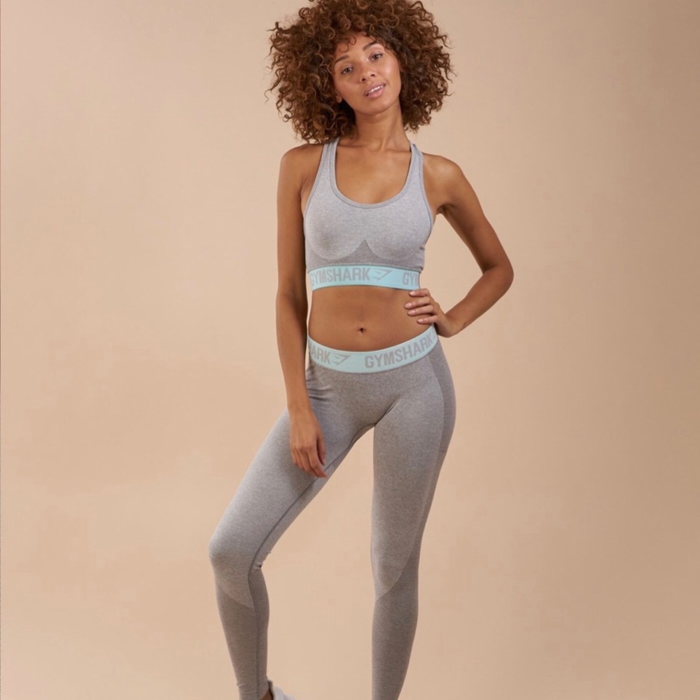 Grey/Turquoise Flex Leggings